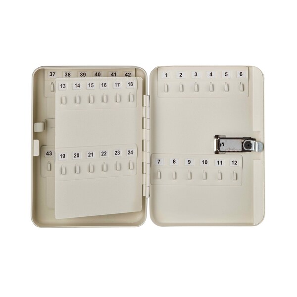 48-Key Steel Secure Key Cabinet With Combination Lock, White